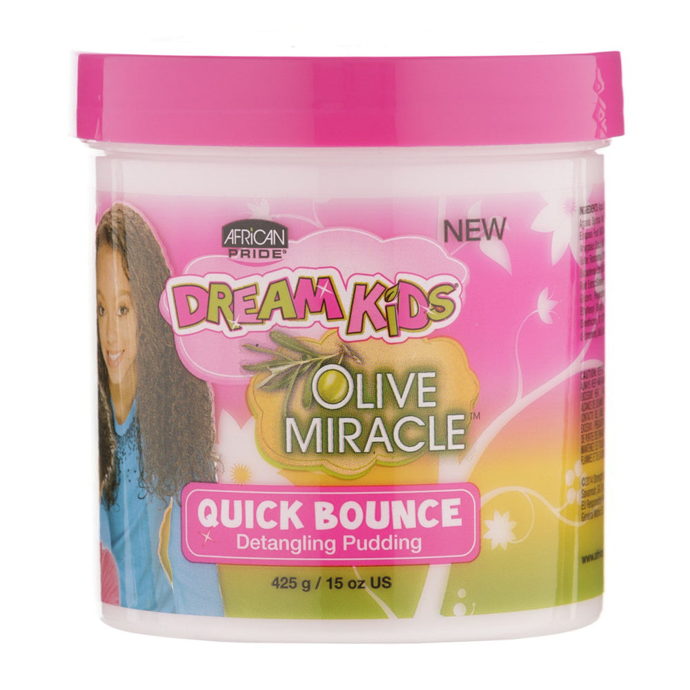 African Pride Dream Kids Olive Miracle Quick Bounce Detangling Hair Pudding for Soft Tangle Free Curls 15Oz (425g)